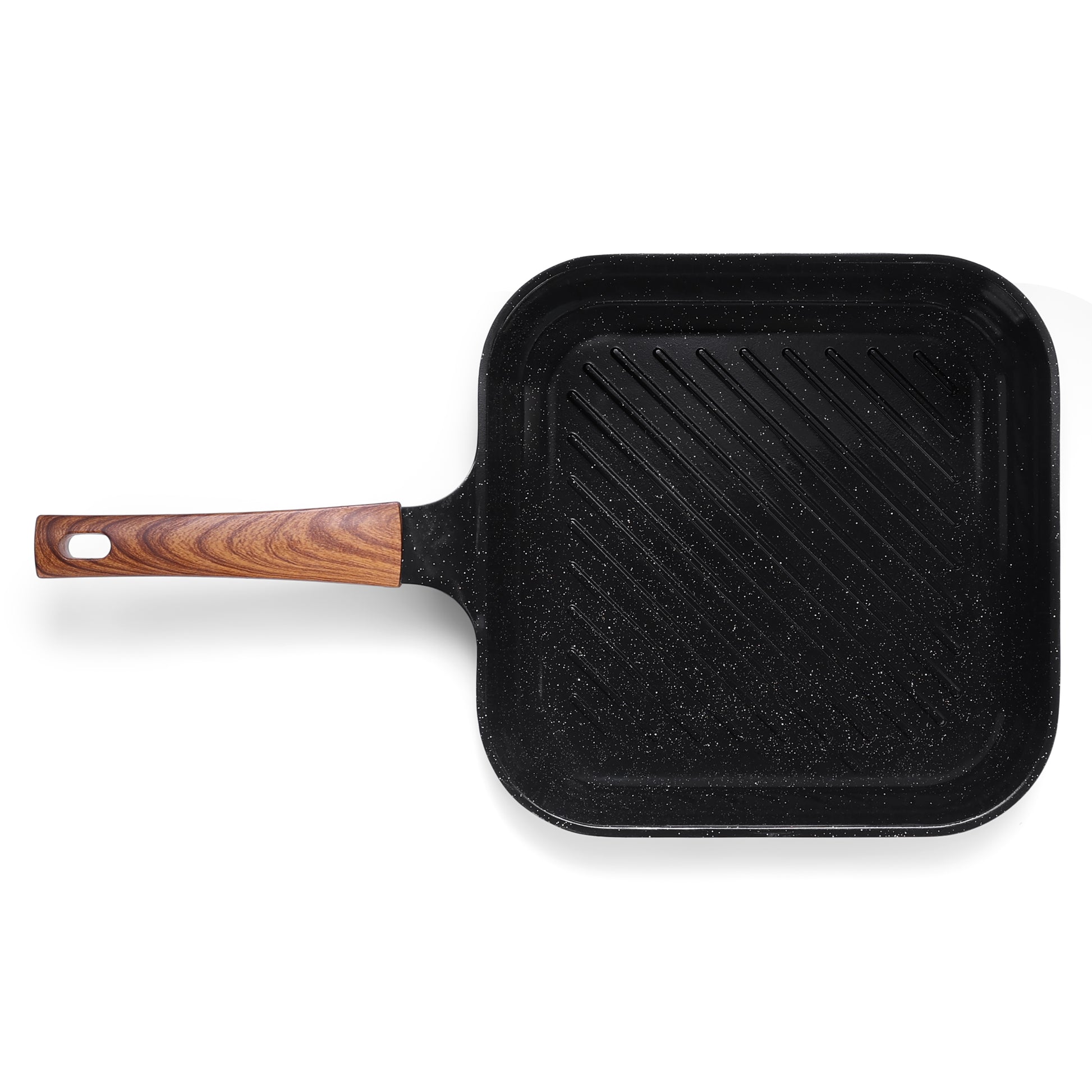 Granova black grill pan 28 cm shown from an angled product view
