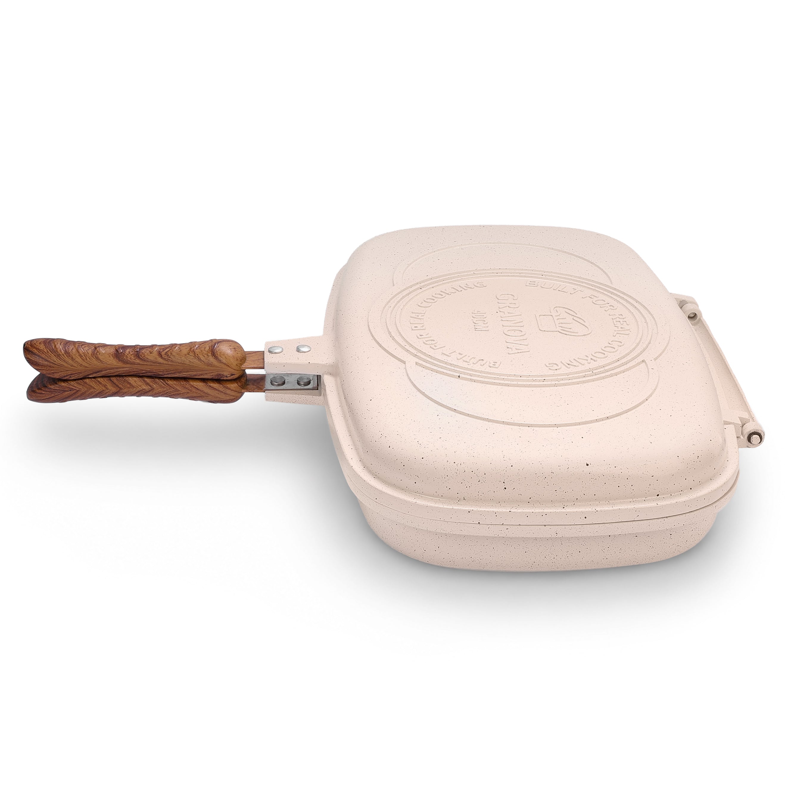 Granova cream Double Grill 40 cm exterior and granite hinge detail