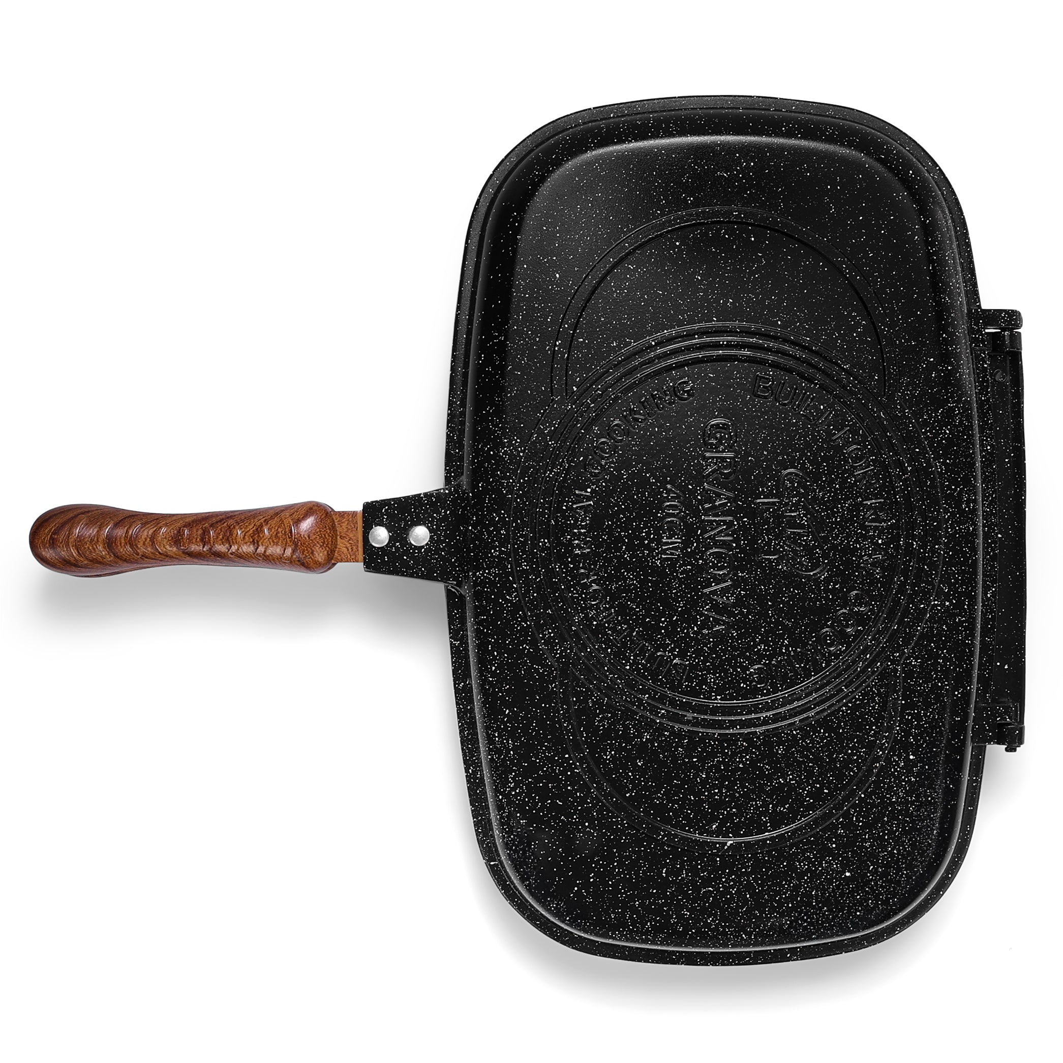 Granova black Double Grill 40 cm showing the orange seal and magnetic handle