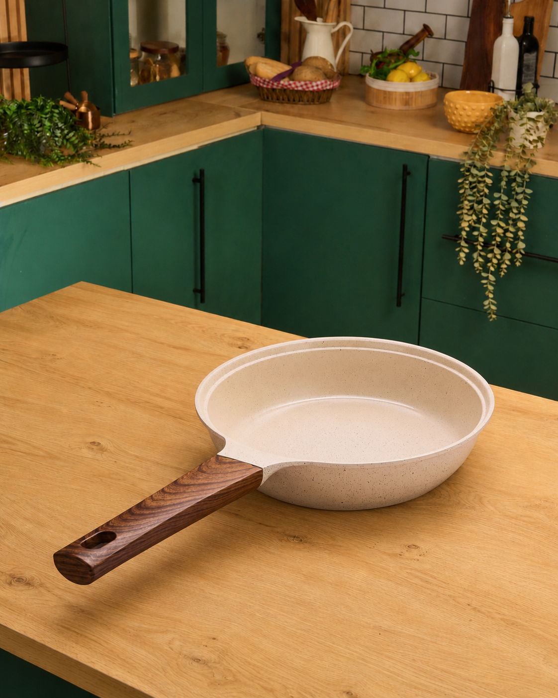 Granova cream non-stick frying pan 24 cm cooking eggs in a modern kitchen