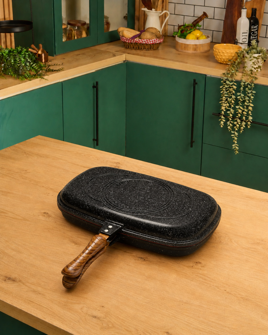 Granova black Double Grill 40 cm in a modern kitchen lifestyle setting