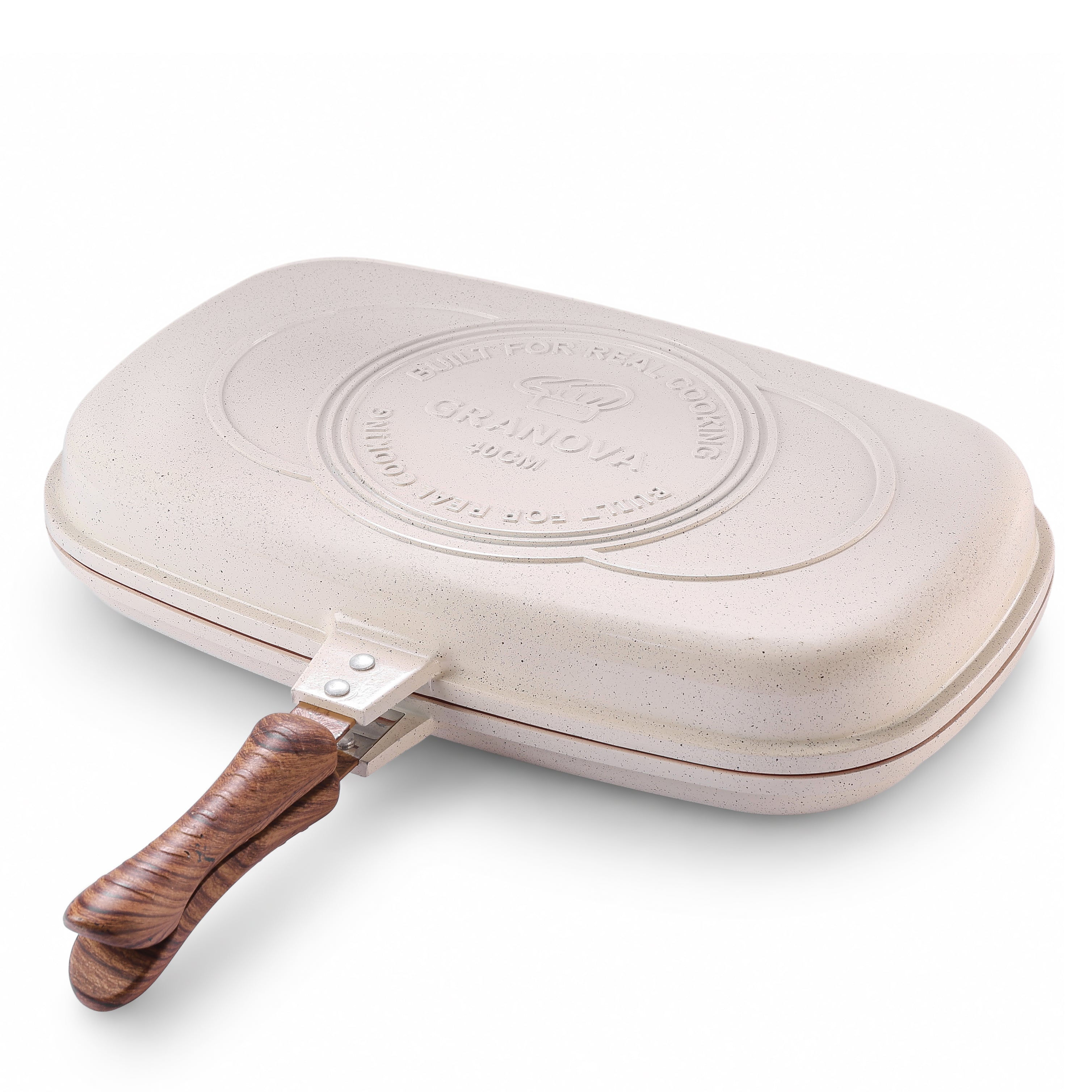 Granova cream Double Grill 40 cm product view showing the non-stick cookware design