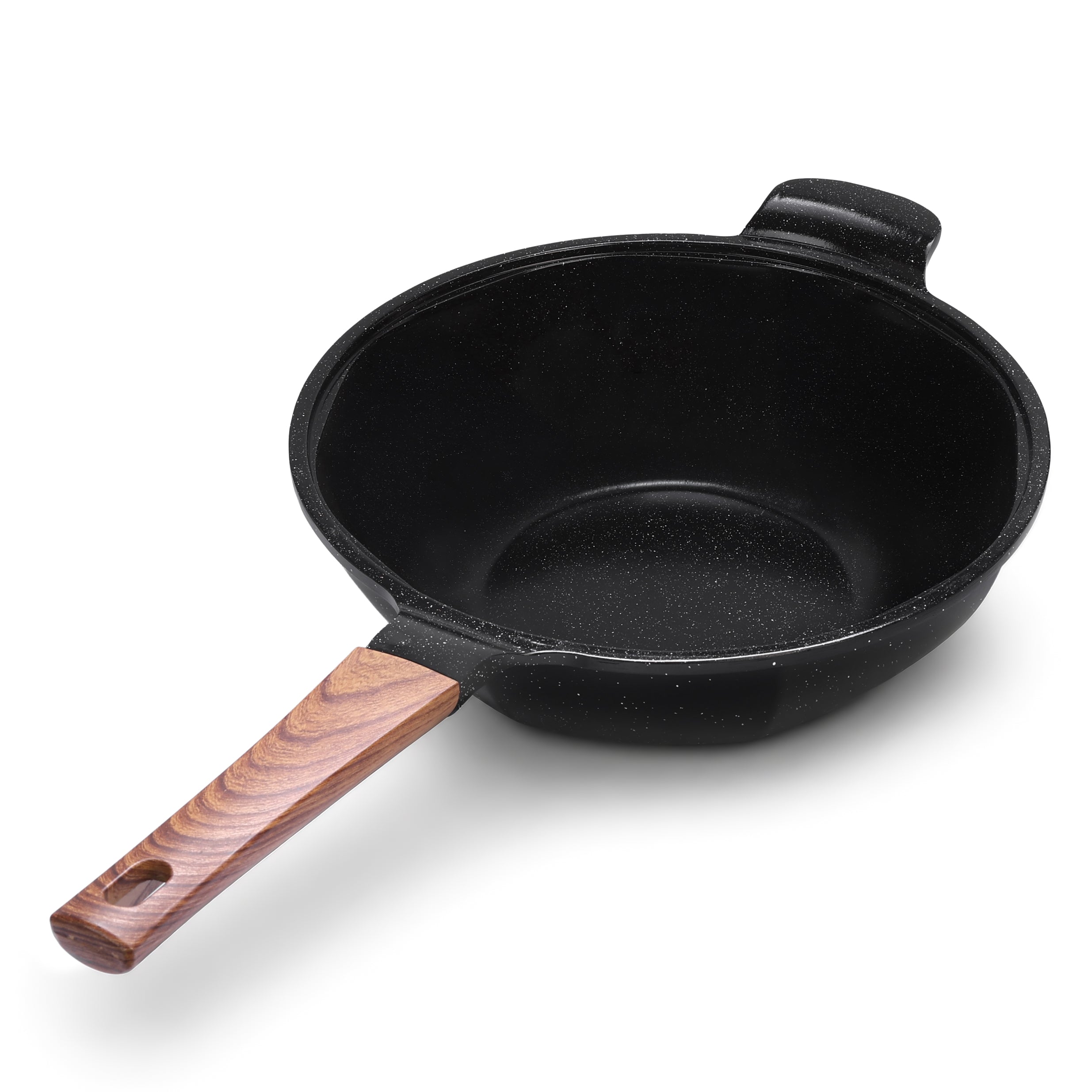 Granova black Wok Pan 28 cm product view showing the non-stick cookware design
