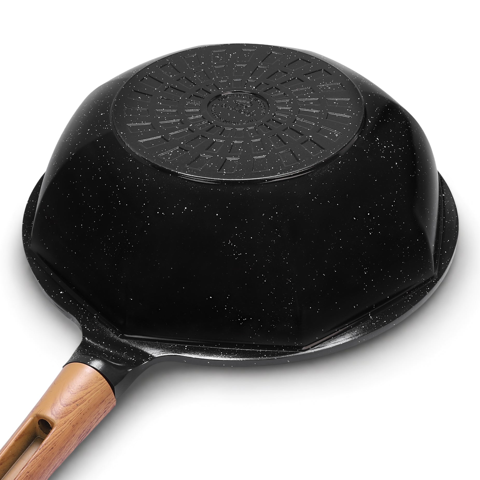 Granova black Wok Pan 28 cm product view showing the non-stick cookware design