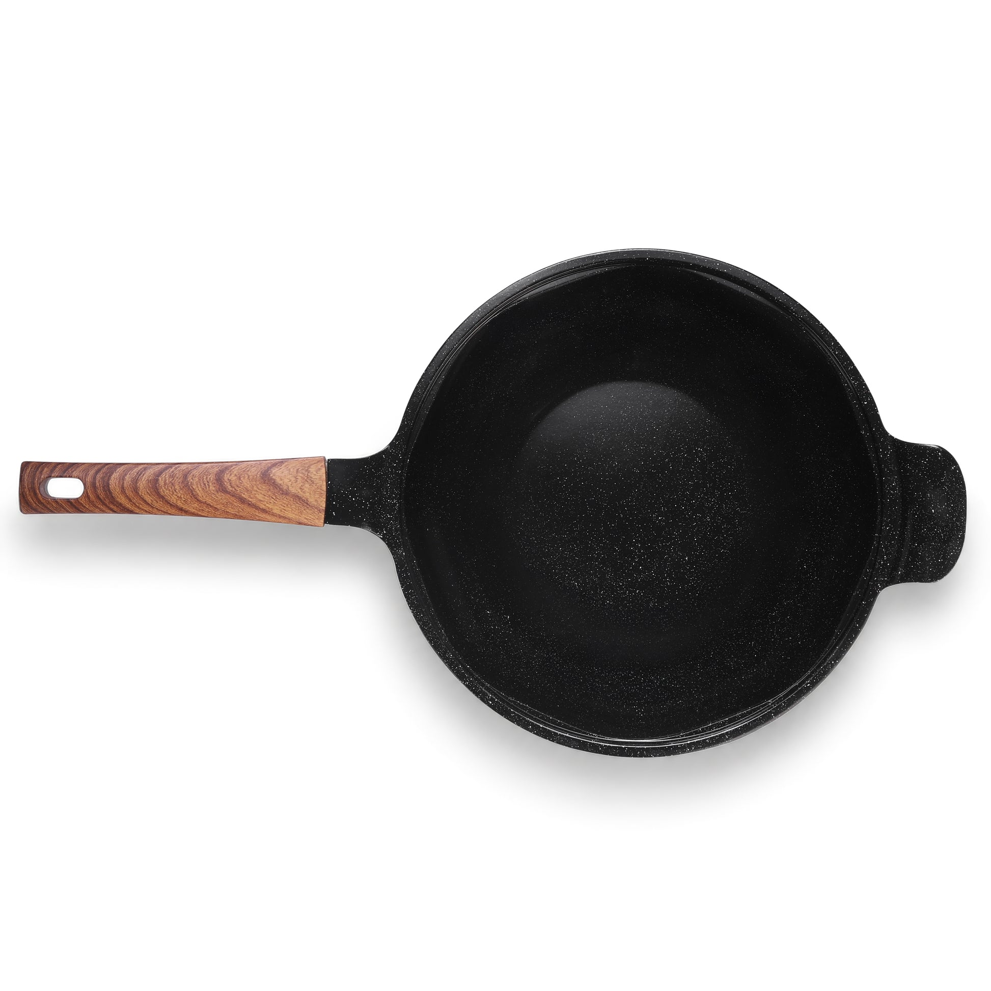 Granova black Wok Pan 28 cm product view showing the non-stick cookware design