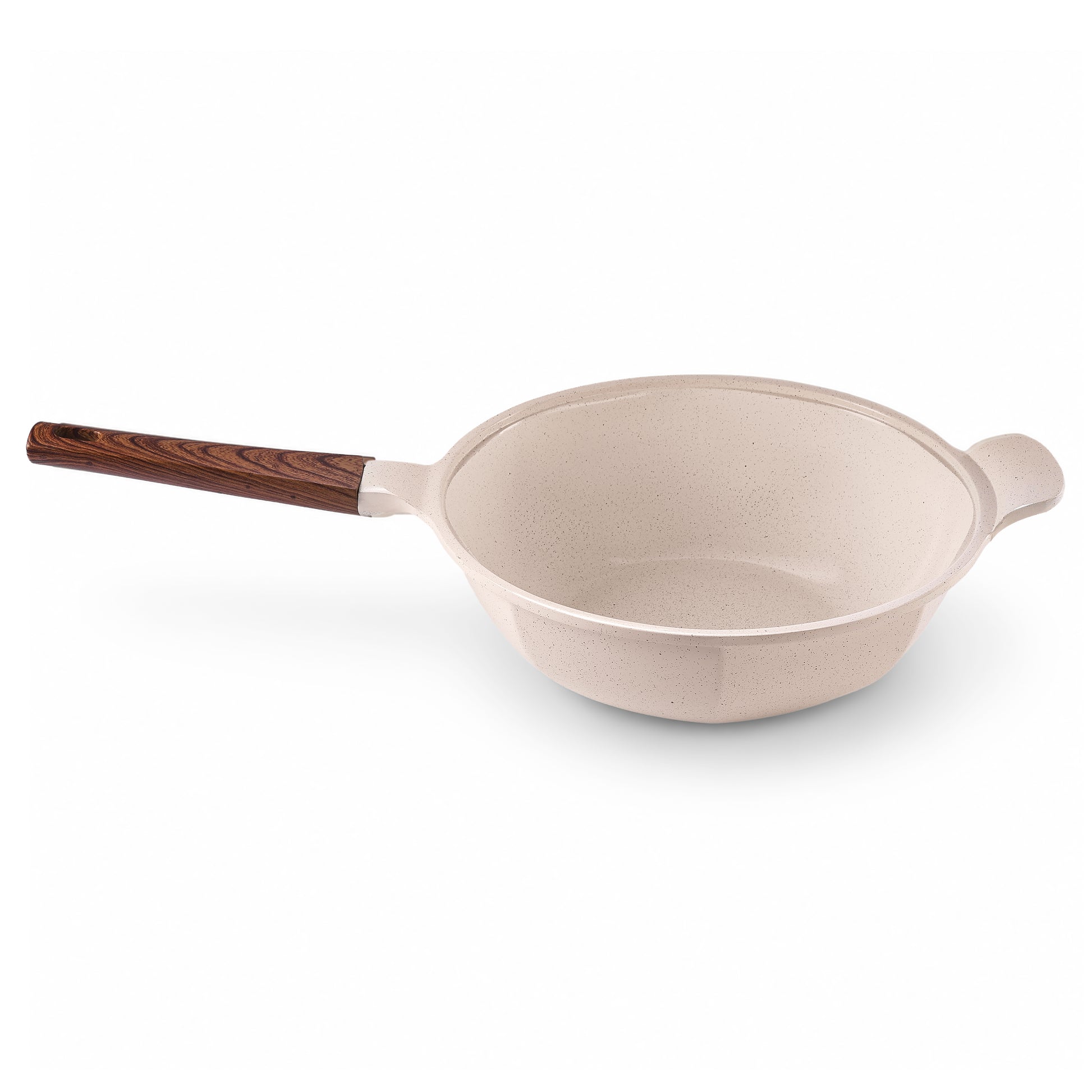 Granova cream Wok Pan 28 cm product view showing the non-stick cookware design