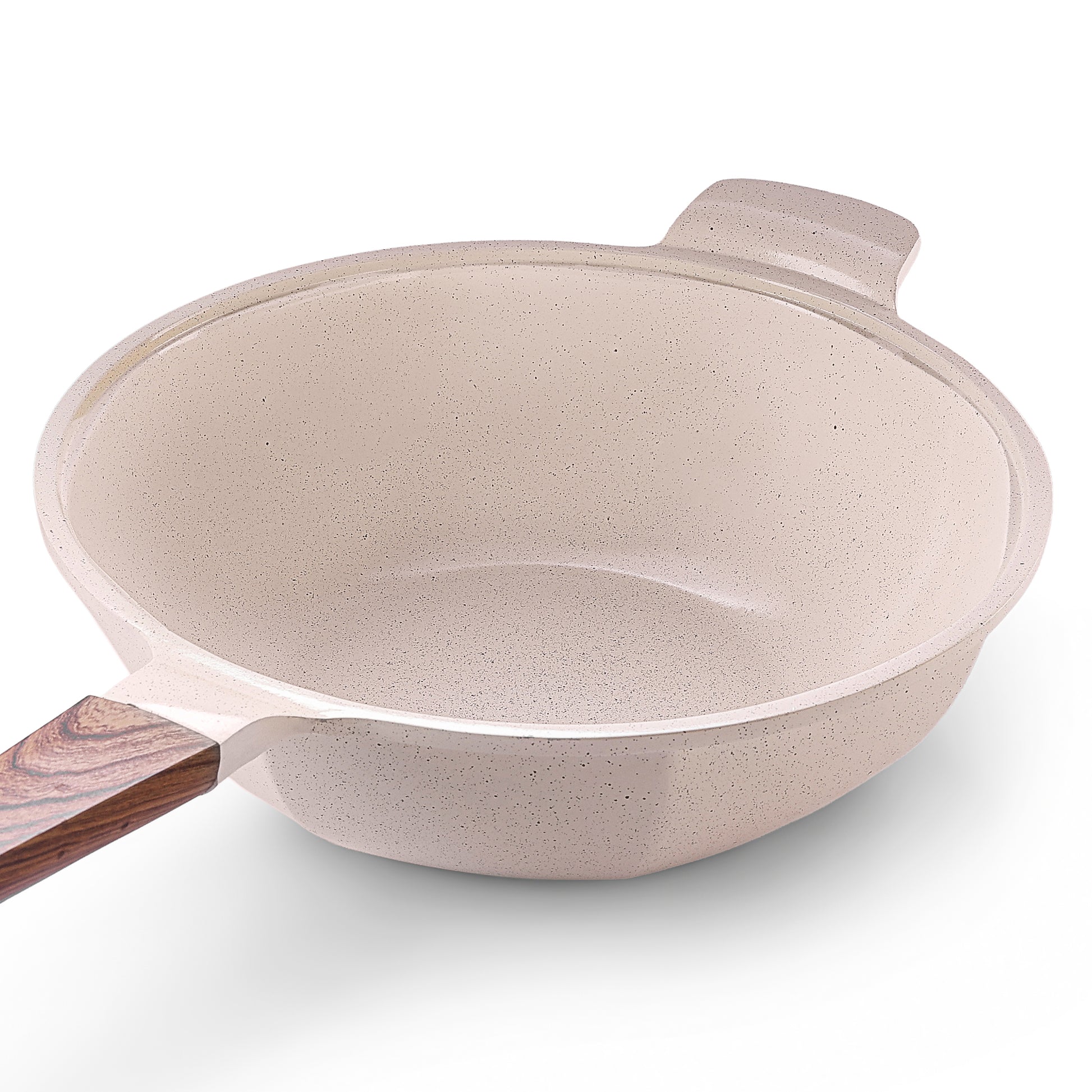Granova cream Wok Pan 28 cm product view showing the non-stick cookware design
